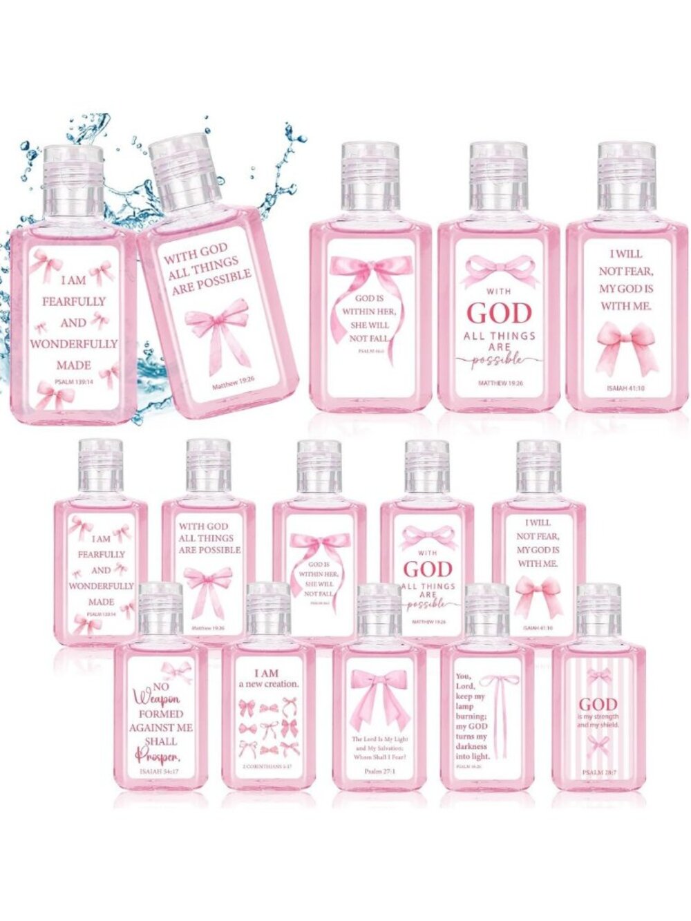 50 Pcs Travel Size Hand Sanitizers - Christian Gifts, Bulk 1oz for Events